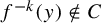 f Superscript negative k Baseline left parenthesis y right parenthesis not an element of upper C