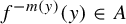 f Superscript minus m left parenthesis y right parenthesis Baseline left parenthesis y right parenthesis element of upper A