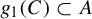 g 1 left parenthesis upper C right parenthesis subset of upper A