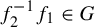f 2 Superscript negative 1 Baseline f 1 element of upper G
