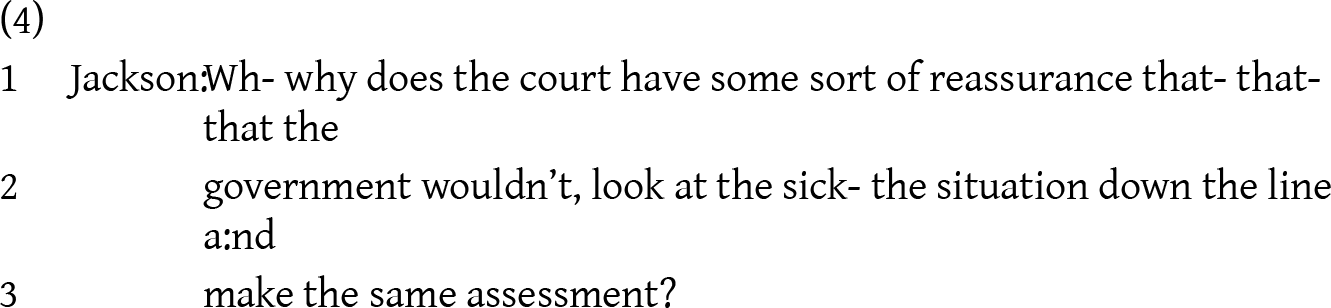Jackson questions why the court trusts the government not to reassess a sick person’s situation later and reach the same conclusion. See long description.
