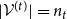 StartAbsoluteValue script upper V Superscript left parenthesis t right parenthesis Baseline EndAbsoluteValue equals n Subscript t