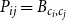 upper P Subscript i j Baseline equals upper B Subscript c Sub Subscript i Subscript comma c Sub Subscript j Subscript