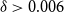 delta greater than 0.006