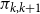 pi Subscript k comma k plus 1