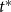 t Superscript asterisk