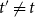 t prime not equals t