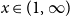 x element of left parenthesis 1 comma normal infinity right parenthesis