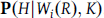 bold upper P left parenthesis upper H vertical bar upper W Subscript i Baseline left parenthesis upper R right parenthesis comma upper K right parenthesis