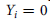upper Y Subscript i Baseline equals 0