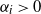 alpha Subscript i Baseline greater than 0