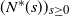 left parenthesis upper N Superscript asterisk Baseline left parenthesis s right parenthesis right parenthesis Subscript s greater than or equals 0