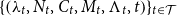 left brace left parenthesis lamda Subscript t Baseline comma upper N Subscript t Baseline comma upper C Subscript t Baseline comma upper M Subscript t Baseline comma normal upper Lamda Subscript t Baseline comma t right parenthesis right brace Subscript t element of script upper T