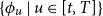 StartSet phi Subscript u Baseline vertical bar u element of left bracket t comma upper T right bracket EndSet