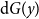 normal d upper G left parenthesis y right parenthesis
