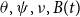 theta comma psi comma nu comma upper B left parenthesis t right parenthesis