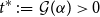 t Superscript asterisk Baseline colon equals script upper G left parenthesis alpha right parenthesis greater than 0