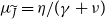 mu Subscript upper J overtilde Baseline equals eta divided by left parenthesis gamma plus nu right parenthesis