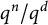 q Superscript n Baseline divided by q Superscript d