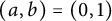left parenthesis a comma b right parenthesis equals left parenthesis 0 comma 1 right parenthesis