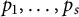 p 1 comma ellipsis comma p Subscript s Baseline