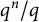 q Superscript n Baseline divided by q