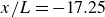 x divided by upper L equals negative 17.25
