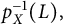 p Subscript upper X Superscript negative 1 Baseline left parenthesis upper L right parenthesis comma