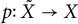 p colon upper X overtilde right arrow upper X