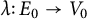 lamda colon upper E 0 right arrow upper V 0