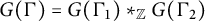upper G left parenthesis normal upper Gamma right parenthesis equals upper G left parenthesis normal upper Gamma 1 right parenthesis asterisk Subscript double struck upper Z Baseline upper G left parenthesis normal upper Gamma 2 right parenthesis