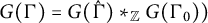 upper G left parenthesis normal upper Gamma right parenthesis equals upper G left parenthesis ModifyingAbove normal upper Gamma With caret right parenthesis asterisk Subscript double struck upper Z Baseline upper G left parenthesis normal upper Gamma 0 right parenthesis right parenthesis