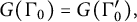 upper G left parenthesis normal upper Gamma 0 right parenthesis equals upper G left parenthesis normal upper Gamma prime 0 right parenthesis comma