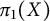 pi 1 left parenthesis upper X right parenthesis