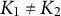 upper K 1 not equals upper K 2