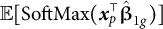double struck upper E SoftMax left parenthesis x Subscript p Superscript down tack Baseline ModifyingAbove backslash unicode x Baseline 3 b Baseline 2 Subscript 1 g Baseline With caret right parenthesis
