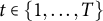 t element of StartSet 1 comma midline horizontal ellipsis comma upper T EndSet