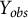 upper Y Subscript o b s
