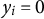 y Subscript i Baseline equals 0