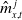 ModifyingAbove m With caret Subscript x comma t Superscript j