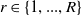 r element of StartSet 1 comma period period period comma upper R EndSet