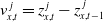 v Subscript x comma t Superscript j Baseline equals z Subscript x comma t Superscript j Baseline minus z Subscript x comma t minus 1 Superscript j