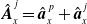 ModifyingAbove bold backslash textit left brace upper A right brace With caret Subscript x Superscript j Baseline equals ModifyingAbove bold backslash textit left brace a right brace With caret Subscript x Superscript p Baseline plus ModifyingAbove bold backslash textit left brace a right brace With caret Subscript x Superscript j