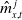 ModifyingAbove m With caret Subscript x comma t Superscript j