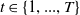 t element of StartSet 1 comma period period period comma upper T EndSet