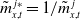 m overtilde Subscript x comma t Superscript j asterisk Baseline equals 1 divided by m overtilde Subscript x comma t Superscript j