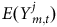 upper E left parenthesis upper Y Subscript m comma t Superscript j Baseline right parenthesis