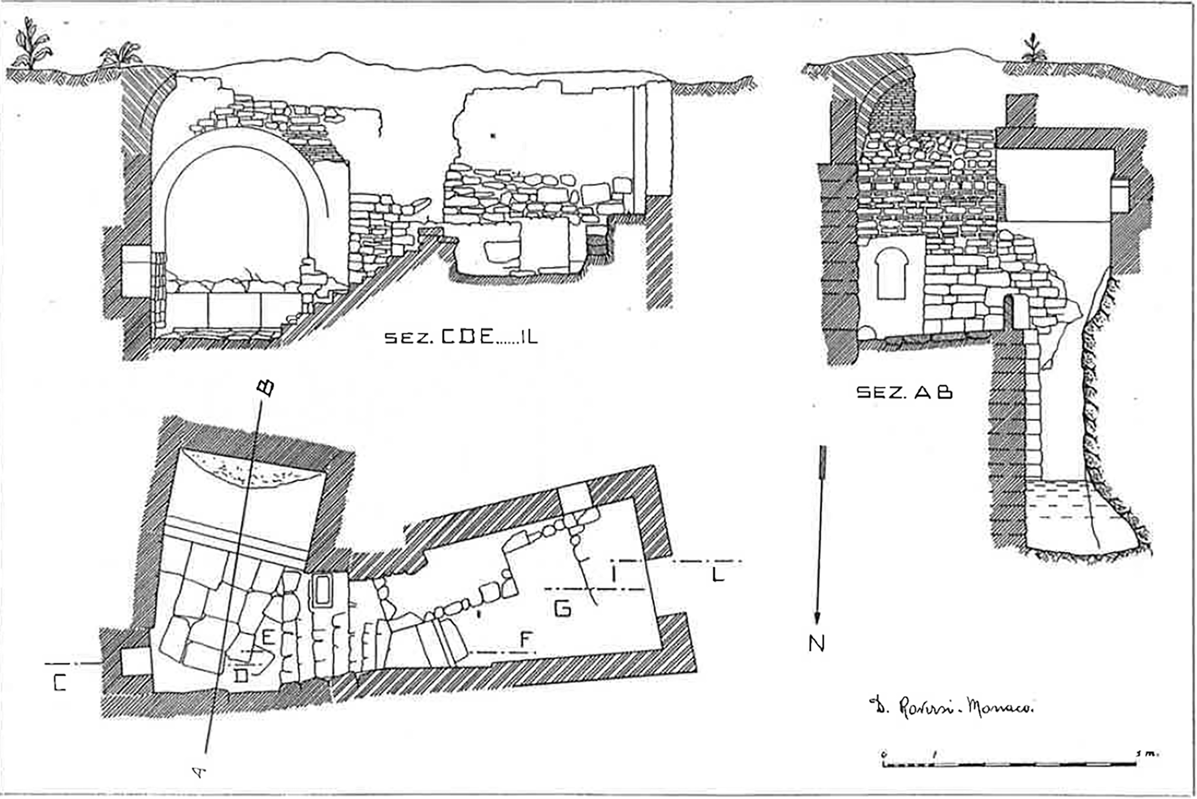 A cross-sectional view of a well with labeled sections and measurements.