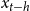 x Subscript t minus h