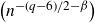 left parenthesis n Superscript minus left parenthesis q minus 6 right parenthesis divided by 2 minus beta Baseline right parenthesis